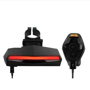 Nieuwe Led Draadloze Fiets Achterlicht Smart Usb Oplaadbare Fietsen Accessoires Remote Turn Fiets Achterlicht Signaal