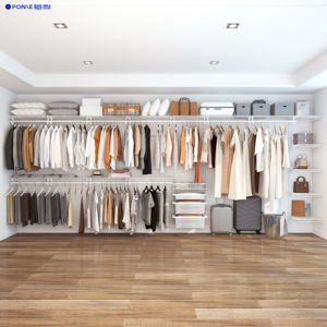 节省空间的小型转角衣柜独立式便携式金属衣架带架子适用于卧室 - Product Image 1