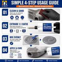 Colle de moulage haute résistance XIRUI, remplace la colle liquide de soudage à froid, composé de soudage à froid, colle époxy AB, mastic de réparation métallique pour moteur