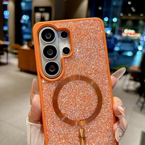 Coques de <span class=keywords><strong>téléphone</strong></span> de luxe scintillantes avec diamants pour <span class=keywords><strong>Samsung</strong></span> Galaxy S26 Plus S25 S24 S23 Ultra, étui magnétique brillant compatible avec la charge sans fil - Product Image 3