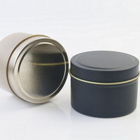 2oz 4oz 8oz Großhandel Gold Schwarz Silber Metall-Kerzendosen mit Deckel Beliebte Luxuriöse Runde Tiefe Behälter Geschenkbox