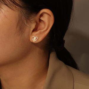 Boucles d'oreilles créoles minimalistes en acier inoxydable plaqué or 18 carats de haute qualité pour femmes, avec logo personnalisé DIY, signes du zodiaque, collection <span class=keywords><strong>MX</strong></span> 2024 - Product Image 5