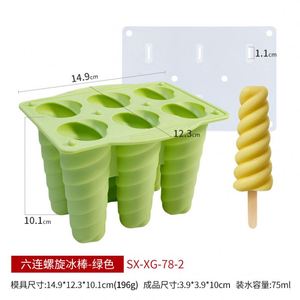 Hot Sale 6 Cavity Silicone Ice <b>Cream</b> Molds DIY Homemade Popsicle <b>Maker</b> Reusable Easy Release Treats - Product Image 4