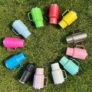Verres à shot en acier inoxydable de 3 oz avec poignée, couvercle et pailles métalliques, supports vierges multicolores pour sublimation, pour fêtes d'anniversaire, vente en gros - Product Image 3