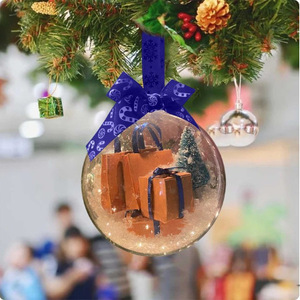 Decoración navideña Bola de cristal de adornos de esfera de <span class=keywords><strong>Navidad</strong></span> blanca Lisa vacía - Product Image 3
