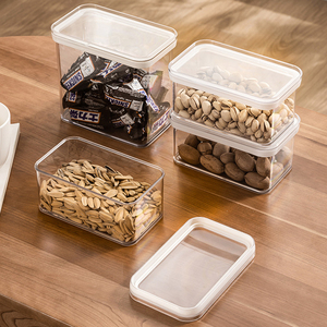 ภาชนะเก็บอาหารใส PET ปลอดสาร BPA ปิดสนิท กันรั่ว กันความชื้น ซ้อนกันได้ พร้อมฝาปิด สำหรับซีเรียล ถั่ว พาสต้าในครัว - Product Image 4