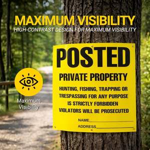 Etiquetas de Prohibición de Entrada con Alta Visibilidad, Señales de Propiedad Privada para Terrenos de Caza y Seguridad del Hogar - Product Image 2