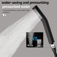 Pommeau de douche à effet pluie moderne en acier inoxydable 304 brossé, finition chromée, kit de douche chaud/froid