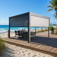 Pergola en aluminium robuste Sweet Home avec toit ouvrant électrique, gazebo imperméable et système d'éclairage intelligent