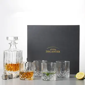 Top Seller Whiskey Decanter set Whiskey Glasses Bar Gift Set for Liquor Bourbon Vodka