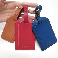 Etiqueta de equipaje de cuero PU con logotipo personalizado, tarjetero de identificación con ventana de privacidad, etiquetas de equipaje personalizadas para maletas, venta al por mayor