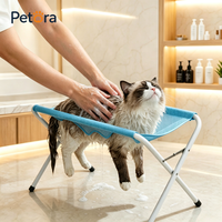 Table de toilettage pliable Petora Easy Clean pour animaux de compagnie, support de lavage portable en maille pour le toilettage et le bain des animaux en intérieur
