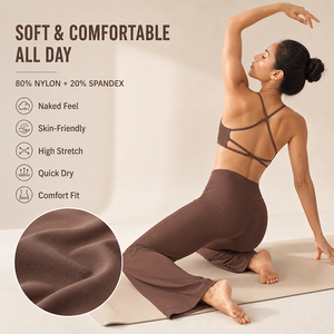 Conjunto Deportivo para Mujer de 2 Piezas: Sujetador Deportivo y Pantalones de Yoga de Pierna Ancha con Sensación Ligera y Secado Rápido para Gimnasio y Entrenamiento - Product Image 2