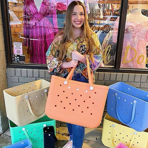 Thiết kế mới xách tay mùa hè bitty tùy chỉnh tay thiết kế cao su không thấm nước Tote EVA Silicone bãi biển túi - Product Image 4