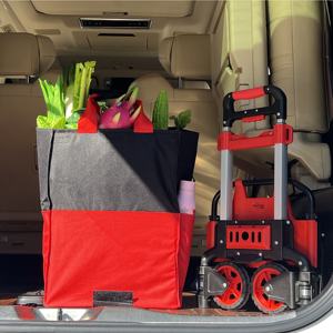 Chariot à main pliable pour bagages et marchandises en acier d'aluminium FW-90SE SHUNHE, 60 kg, empilable, avec sac de <span class=keywords><strong>shopping</strong></span>, vente chaude - Product Image 4