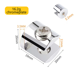 Support fixe en alliage de zinc pour étagère en verre et contreplaqué en bois - Product Image 3