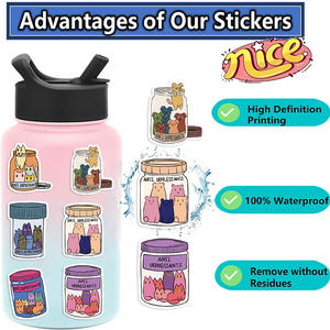 50 Uds antidepresivos botella de medicina pegatinas de grafiti para decoración de pared de teléfono gato creativo Capybara pegatina médica - Product Image 5