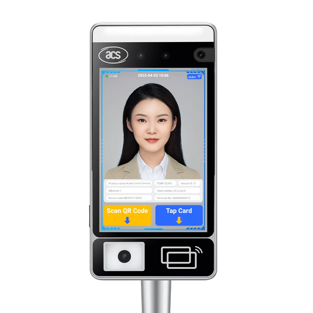 ACS ACR380 8 Inch WIFI Web Cloud Based Biometric Face Recognition Terminal Time and Attendance Machine Access Control System