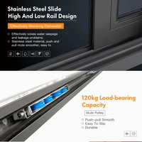 Fenêtres et portes coulissantes modernes en alliage d'aluminium avec persiennes, double vitrage trempé, certifiées Energy Star, pour usage extérieur