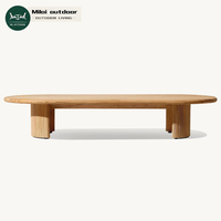 Ensemble de jardin d'hôtel, mobilier d'extérieur en teck moderne, canapé de patio imperméable, ensemble de canapé de jardin de luxe, meubles d'extérieur de luxe