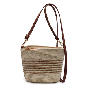 Sacs fourre-tout pour femmes en gros directement de l'usine, sacs seau, sacs messager à empiècements, sacs à bandoulière en paille tressée pour femmes - Product Image 6