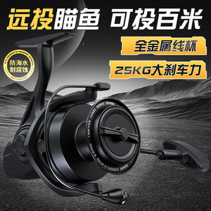 รอกตกปลา Shi202511121D3D แบบสปินนิ่ง ตัวเรือนโลหะ สำหรับตกปลาทะเล ตกปลาหิน พร้อมแกนม้วนสายแบบตื้น สำหรับคันเบ็ดทะเล - Product Image 3