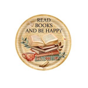 Retro Books Party Supplies Paper Plates Cups Napkins 60-80 Pcs Reading Theme Birthday Decorations Environment Friendly - Product Image 2
