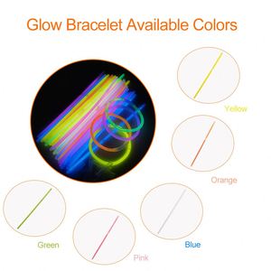 Lot de 100 bâtons lumineux néon de 8 pouces en gros, bracelets LED et lunettes lumineuses pour Halloween, Noël, Nouvel An, cadeaux de fête - Product Image 4