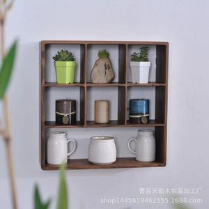 Estante de exhibición de madera maciza antigua, estante para teteras, estantería de pared de varios niveles, estantería de madera para cajas sorpresa de adornos. - Product Image 2