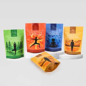 Tùy chỉnh in kỹ thuật số Matte cán sinh thái thân thiện nhựa thực phẩm Matcha Trà bao bì kraft giấy <span class=keywords><strong>Zip</strong></span> khóa đứng lên túi - Product Image 1