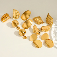 MICCI Set perhiasan wanita berlapis emas 18K, Anti noda Stainless Steel hipoalergenik Set Anting