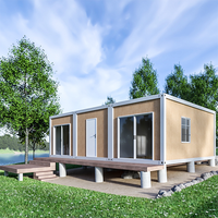 Conteneur habitable plat en acier de 40 pieds, fabriqué par DXH, avec panneaux sandwich, roues, design moderne et taille personnalisable.
