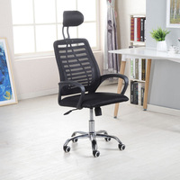 Chaise de bureau ergonomique à dossier haut en maille avec appui-tête réglable, pivotante et relevable, pour usage domestique ou professionnel