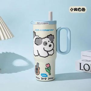 Hot Sale Custom Color 720ml Double Wall Cup Stainless Steel Vacuum Insulated Water Tumbler with <b>Straw</b> and Handle - Product Image 1