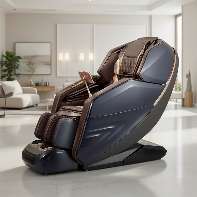 Luxury 4D SL Track Full Body Massage Chair Zero Gravity Recliner with Design Deep Tissue Back Massage Foot Roller Electric Relax