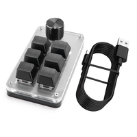 Mini Custom Programming Keyboard 6 Keys 1 Knob RGB Programming Macro Gaming Knob Keypads USB Wired Hot Swap Mechanical Keyboard