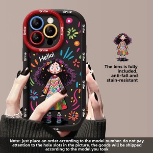 Graffiti Cô Gái TPU Cách Điện Cho iPhone 16 13 Mềm Trường Hợp Đối Với <span class=keywords><strong>Apple</strong></span> 15 14 Bảo Vệ Bìa Trong 12 Phong Cách Với Bán Lẻ Bao Bì - Product Image 2
