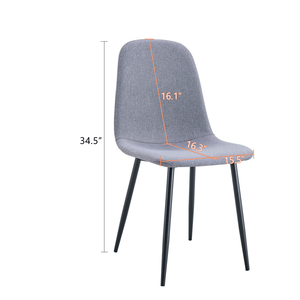 Chaise de <span class=keywords><strong>salle</strong></span> à manger populaire avec assise en tissu et pieds en métal noir thermolaqué, style Europe du <span class=keywords><strong>Nord</strong></span> - Product Image 3