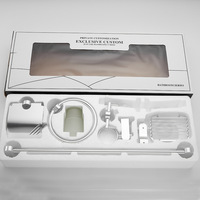 Distributeur de savon en aluminium chromé moderne et écologique, porte-savon, boîte à savon, porte-essuie-tout, accessoires d'étagère de salle de bain