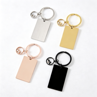Ywyougang Porte-clés personnalisable en acier inoxydable, mini-breloque rectangulaire gravable, accessoire de clés