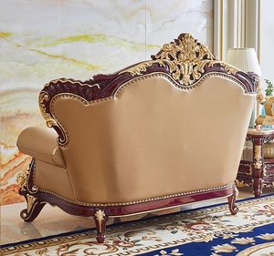 OE-FASHION divano personalizzato in stile europeo opulento: intagliato a mano, dorato in foglia d'oro e tessuto rivestito per <span class=keywords><strong>mobili</strong></span> per la casa - Product Image 6