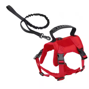 Harness Anjing Taktis Hitam yang Dapat Disesuaikan, Tahan Lama, untuk Anjing Kecil, Pola Solid, Bahan Nylon Berlapis, Fitur Dekorasi Pita, untuk Berjalan dan Latihan - Product Image 2