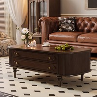 Descuento por Tiempo Limitado: Mesa de Centro Francesa Vintage, Mesa de Centro de Madera Maciza de Estilo Mediados de Siglo para Salas de Estar Pequeñas