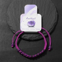 Ensemble de bracelets tressés de 4 mm, multicouches, empilables, en pierres naturelles (obsidienne, améthyste, turquoise, quartz clair) - Vente en gros