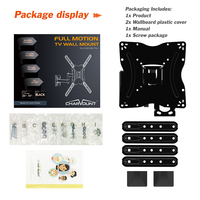 Support mural TV inclinable et pivotant à mouvement complet pour écrans LCD LED de 26 à 55 pouces, bras d'extension en acier allié et aluminium, compatible VESA 400x400