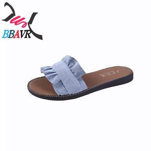 Sandalias de Playa con Volantes para Mujer, Primavera-Verano 2019, Zapatos Planos con Punta de Acero, Tendencia de Moda - Product Image 4