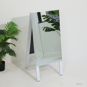 Wholesale Metal A-frame Sandwich Board Store Coffee Shop Outdoor Stand Sign Folding <b>Mirrored</b> a Frame Sidewalk Sign for Business - Product Image 2