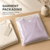 Sacs en plastique mat givré écologiques avec fermeture éclair coulissante, étanches, pour l'emballage de vêtements et de t-shirts, vente en gros