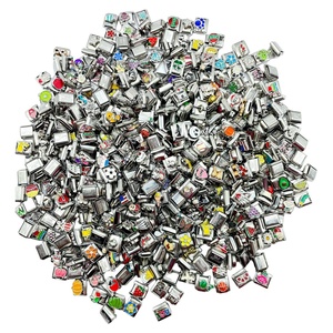 Bracelet à breloques DIY avec modules extensibles en acier inoxydable 304, assortiment aléatoire de breloques italiennes, accessoire de mode - Product Image 6