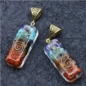 Reiki Chữa Bệnh Chip Đầy Màu Sắc Đá Tự Nhiên Chakra Năng Lượng Mặt Dây Chuyền Vòng Cổ Con Lắc Pha Lê - Product Image 4